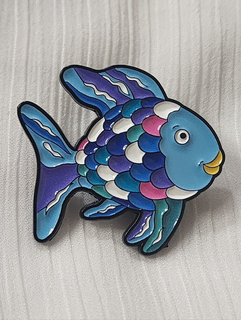 ✨ "The Rainbow Fish" Sparkly Scale Enamel Pin